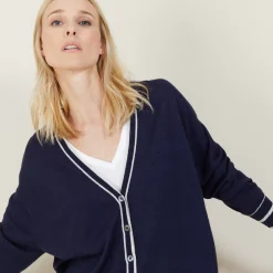 Maison Montagut Vestes Et Gilets>Long Cardigan En Lin Cachemire - Narcissa