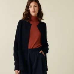Maison Montagut Vestes Et Gilets>Long Gilet A Poches En Cachemire Melange - Dina