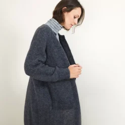 Maison Montagut Vestes Et Gilets>Long Gilet A Poches En Mohair - Gaya