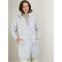 Maison Montagut Vestes Et Gilets>Long Gilet A Poches En Mohair - Gaya