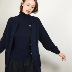 Maison Montagut Vestes Et Gilets>Long Gilet A Poches En Mohair - Gaya
