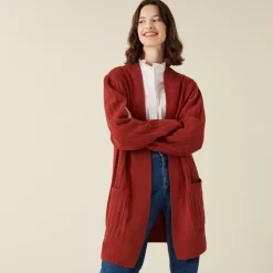 Maison Montagut Vestes Et Gilets>Long Gilet En Laine Alpaga Manches Ballons - Damy