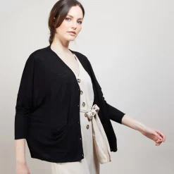 Maison Montagut Vestes Et Gilets>Long Gilet En Lin - Ballon