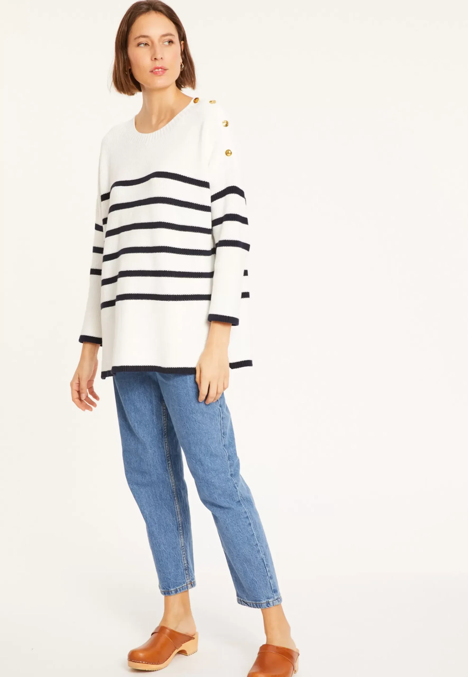 Maison Montagut Pulls>Mariniere Oversize En Coton Bio - Mevo