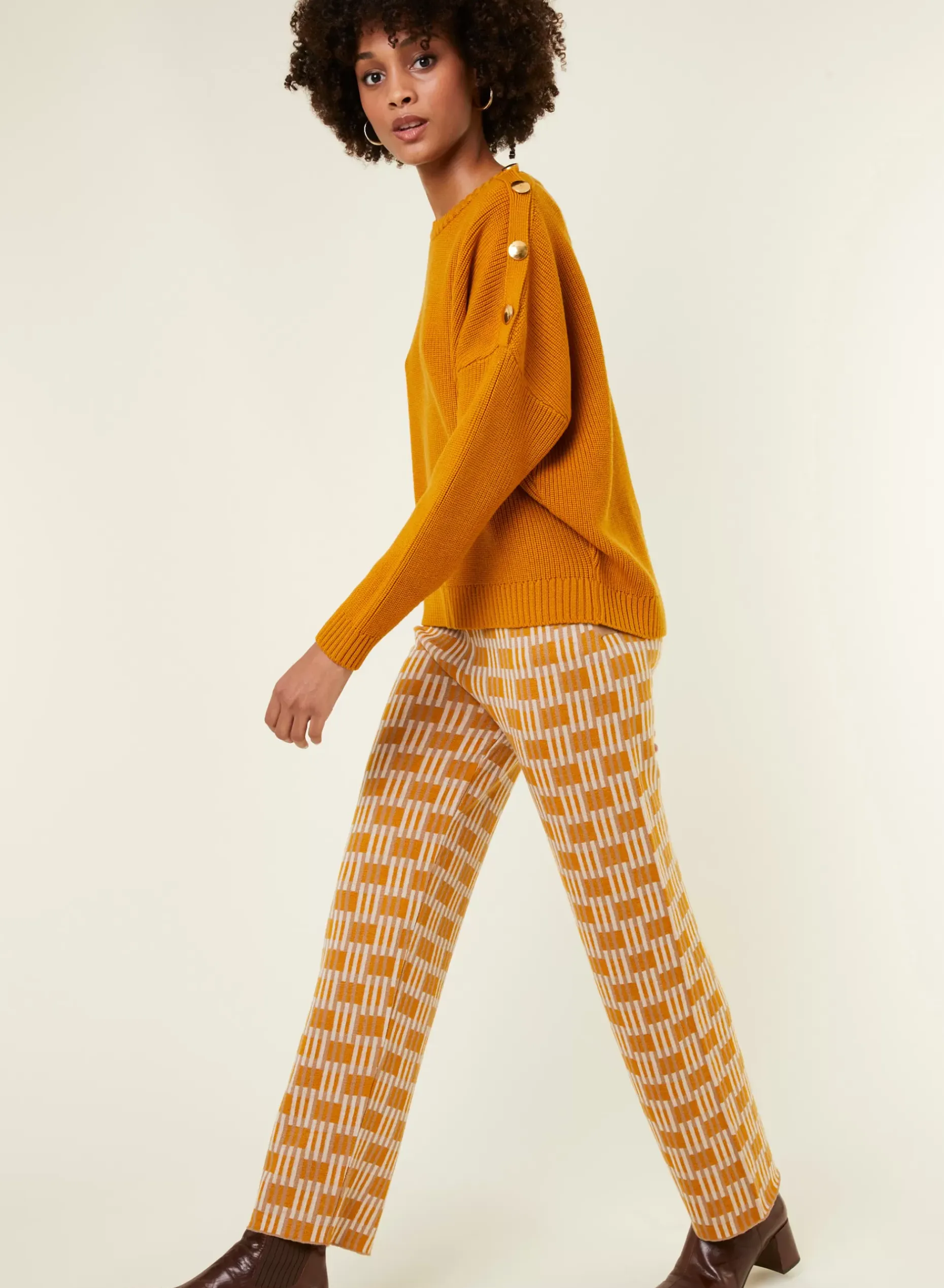Maison Montagut Pantalons>Pantalon A Motifs En Laine Merinos - Gill