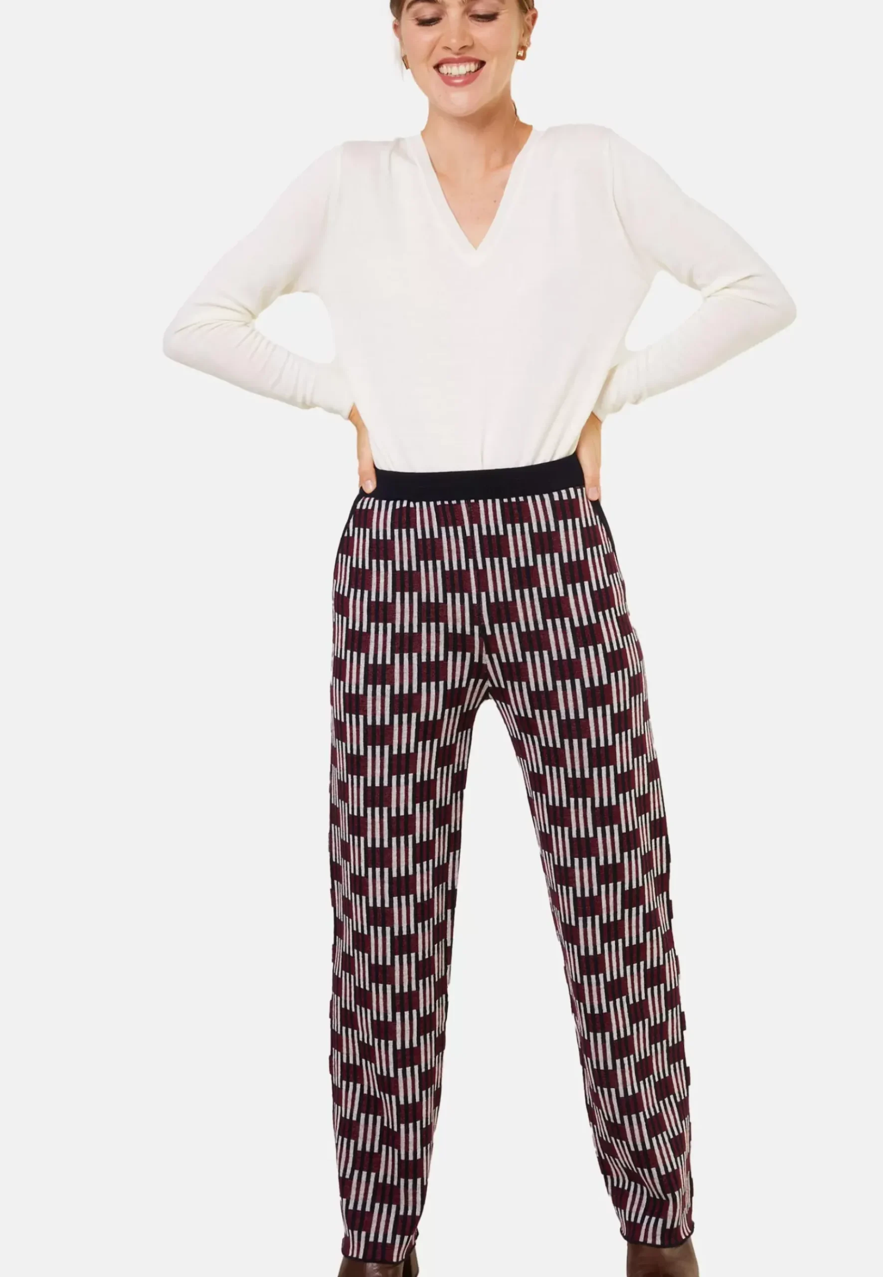 Maison Montagut Pantalons>Pantalon A Motifs En Laine Merinos - Gill