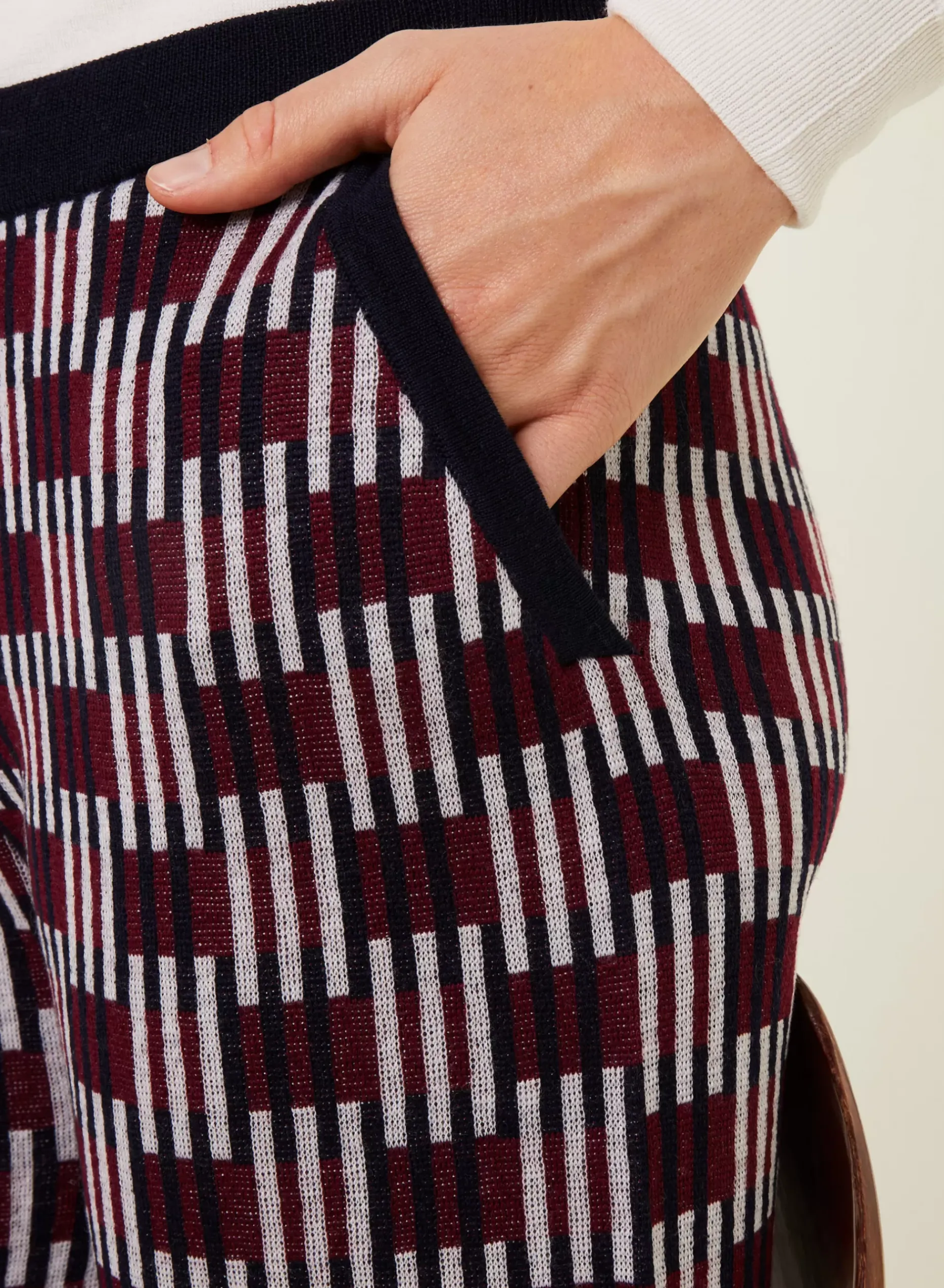 Maison Montagut Pantalons>Pantalon A Motifs En Laine Merinos - Gill