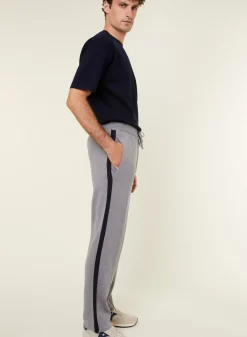 Maison Montagut Shorts Et Pantalons>Pantalon A Poches En Laine Merinos Et Fil Lumiere - Franck Gris Moyen