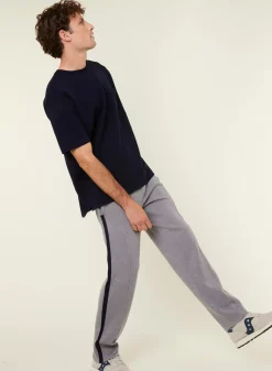Maison Montagut Shorts Et Pantalons>Pantalon A Poches En Laine Merinos Et Fil Lumiere - Franck Gris Moyen
