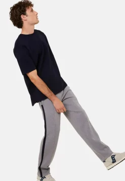 Maison Montagut Shorts Et Pantalons>Pantalon A Poches En Laine Merinos Et Fil Lumiere - Franck Gris Moyen