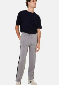Maison Montagut Shorts Et Pantalons>Pantalon A Poches En Laine Merinos Et Fil Lumiere - Franck Gris Moyen