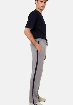 Maison Montagut Shorts Et Pantalons>Pantalon A Poches En Laine Merinos Et Fil Lumiere - Franck Gris Moyen