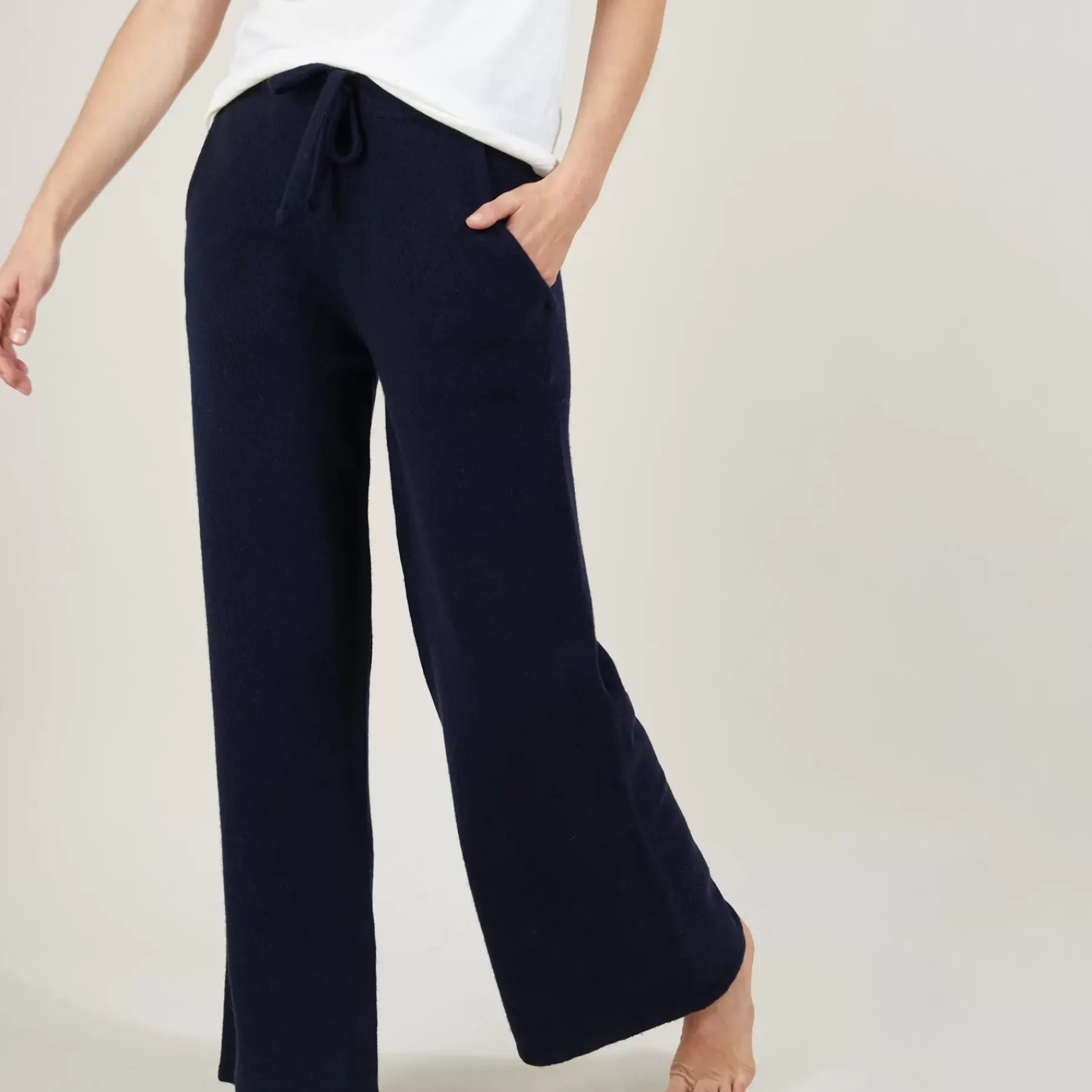 Maison Montagut Pantalons>Pantalon Droit En Cachemire Et Laine Melange - Gessy