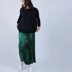 Maison Montagut Pantalons>Pantalon En Soie Maison Martin Morel - Poete Vert Fonce