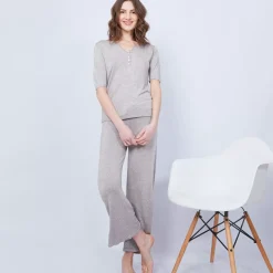 Maison Montagut Pantalons>Pantalon Large En Bambou Cachemire - Hammam