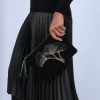 Maison Montagut Accessoires>Pochette En Soie & Laine Cachemire - Poudre Noir