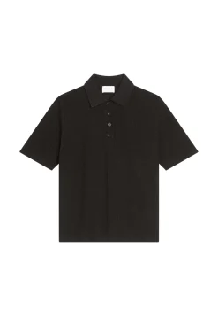 Maison Montagut T-Shirts>Polo A Cotes En Lin Flamme - Petunia