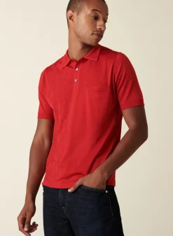 Maison Montagut Fil Lumiere Pour Lui>Polo En Fil Lumiere A Motifs - Danniel Rouge