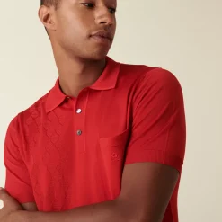 Maison Montagut Fil Lumiere Pour Lui>Polo En Fil Lumiere A Motifs - Danniel Rouge