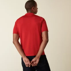 Maison Montagut Fil Lumiere Pour Lui>Polo En Fil Lumiere A Motifs - Danniel Rouge