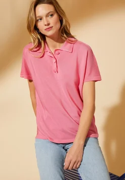 Maison Montagut T-Shirts>Polo En Fil Lumiere - Melisse