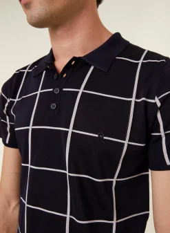 Maison Montagut Fil Lumiere Pour Lui>Polo Homme Carreaux Fil Lumiere - Marin