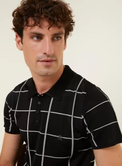 Maison Montagut Fil Lumiere Pour Lui>Polo Homme Carreaux Fil Lumiere - Marin