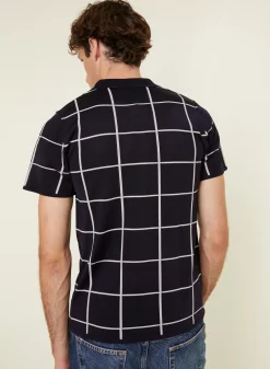 Maison Montagut Fil Lumiere Pour Lui>Polo Homme Carreaux Fil Lumiere - Marin