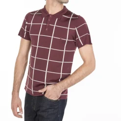 Maison Montagut Fil Lumiere Pour Lui>Polo Homme Carreaux Fil Lumiere - Marin