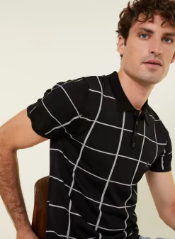 Maison Montagut Fil Lumiere Pour Lui>Polo Homme Carreaux Fil Lumiere - Marin