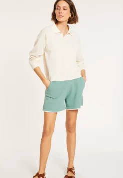 Maison Montagut Pulls>Polo Manches Longues En Coton Brosse - Melvina
