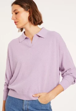 Maison Montagut Pulls>Polo Manches Longues En Coton Brosse - Melvina