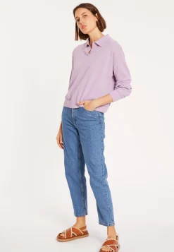 Maison Montagut Pulls>Polo Manches Longues En Coton Brosse - Melvina