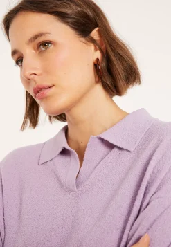 Maison Montagut Pulls>Polo Manches Longues En Coton Brosse - Melvina