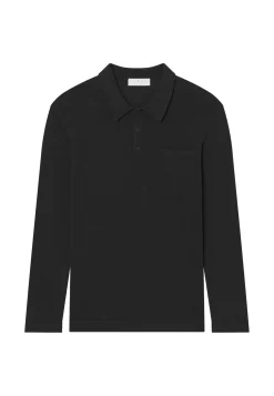Maison Montagut Polos>Polo Manches Longues En Coton Brosse - Donovan