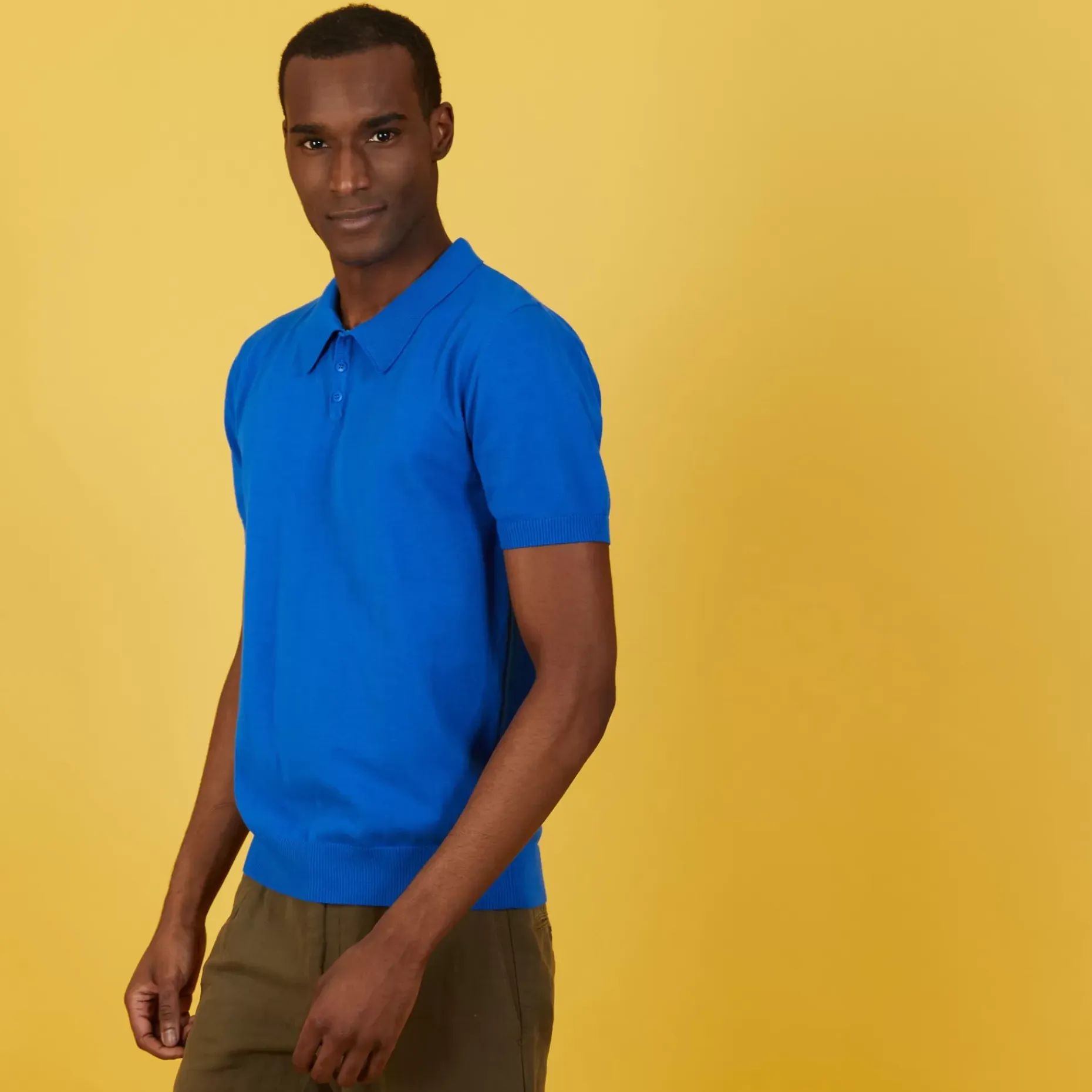 Maison Montagut Polos>Polo Uni En Coton Sec - Bank