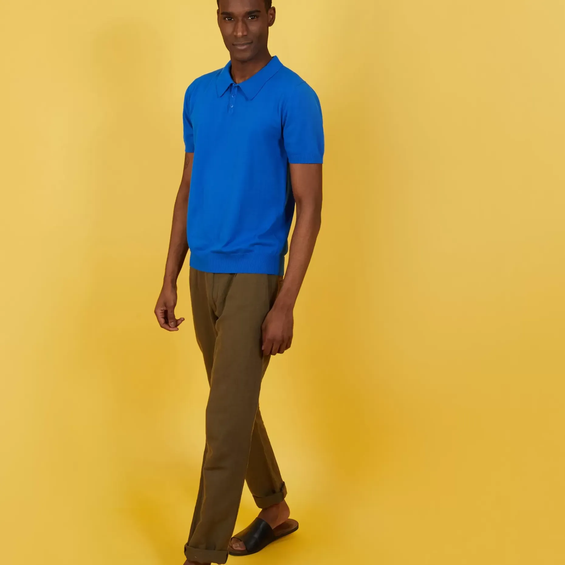 Maison Montagut Polos>Polo Uni En Coton Sec - Bank