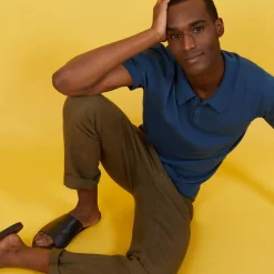 Maison Montagut Polos>Polo Uni En Coton Sec - Bank
