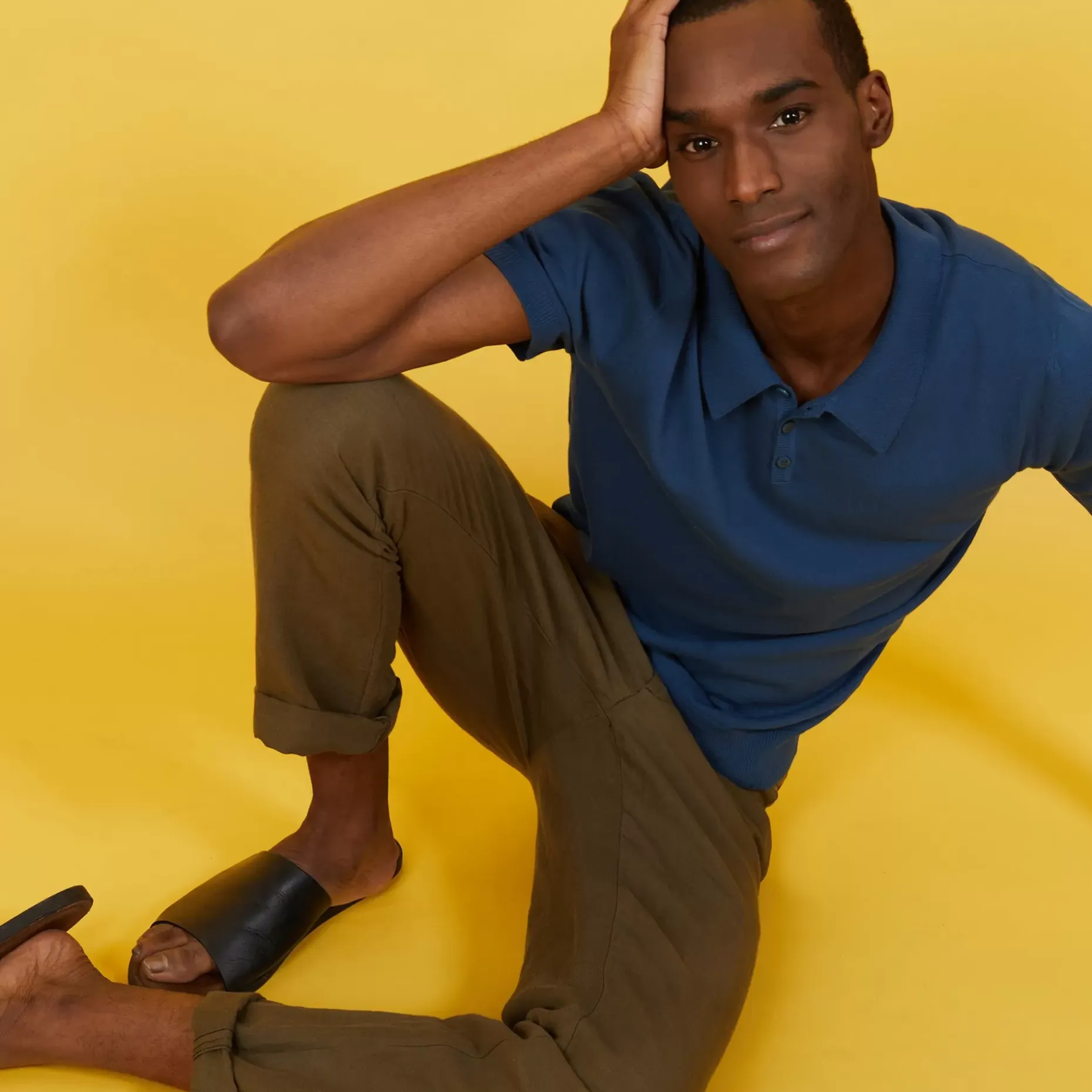 Maison Montagut Polos>Polo Uni En Coton Sec - Bank
