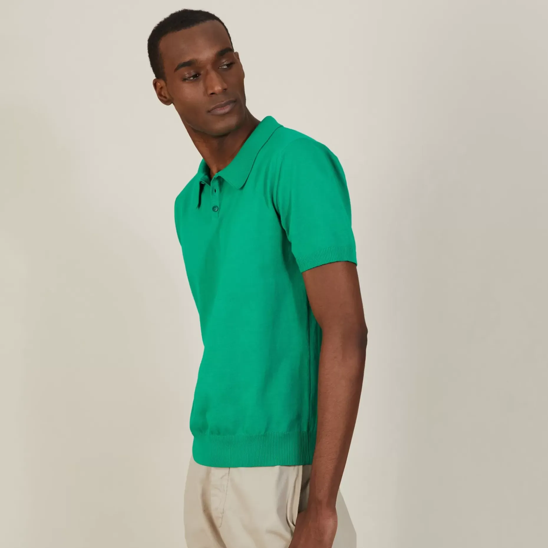Maison Montagut Polos>Polo Uni En Coton Sec - Bank