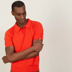 Maison Montagut Polos>Polo Uni En Coton Sec - Bank