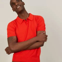 Maison Montagut Polos>Polo Uni En Coton Sec - Bank