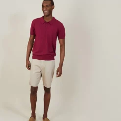 Maison Montagut Polos>Polo Uni En Coton Sec - Bank