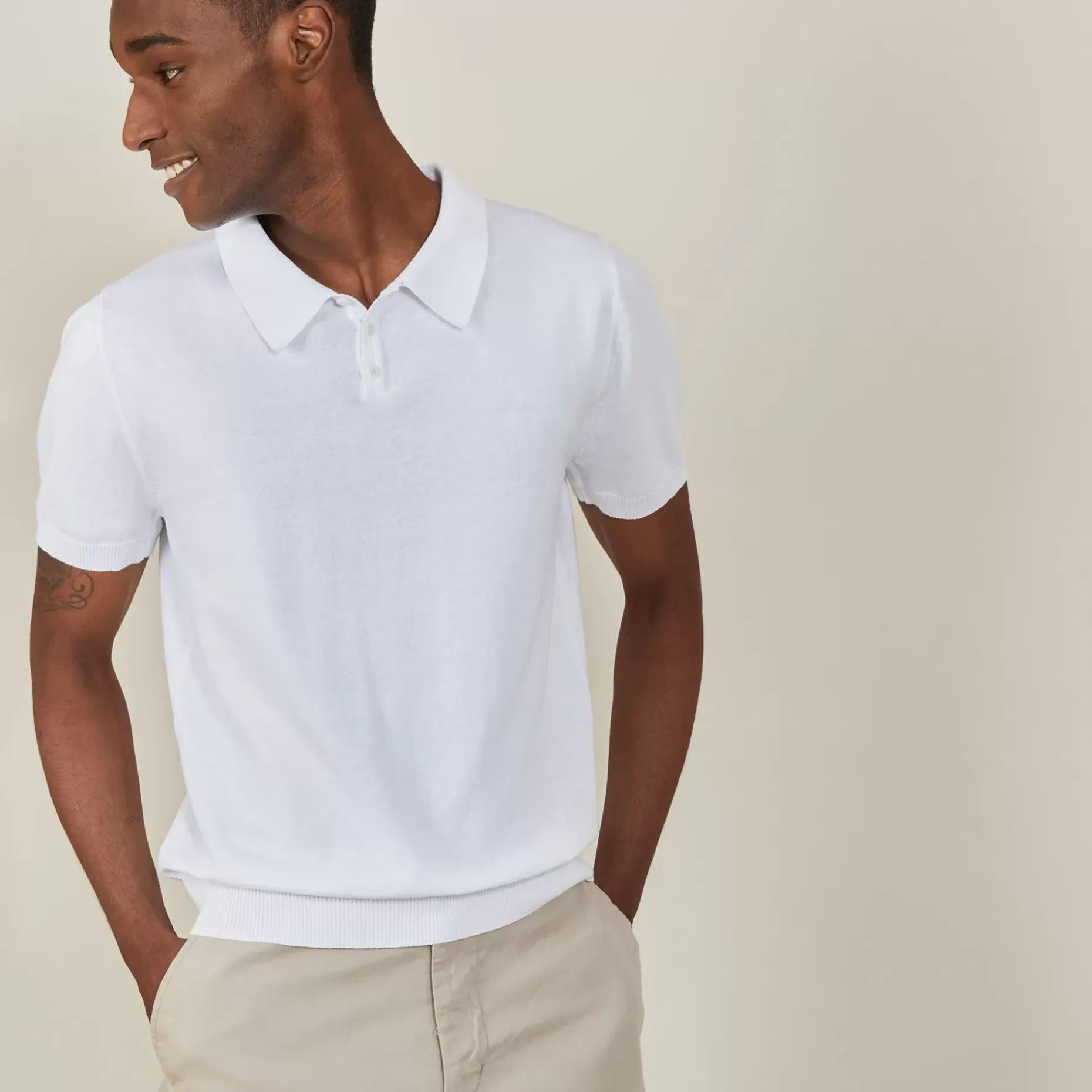 Maison Montagut Polos>Polo Uni En Coton Sec - Bank