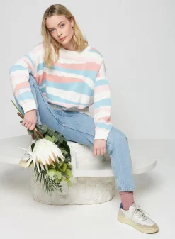 Maison Montagut Pulls>Pull A Bandes Colorees En Coton Bio - Solal