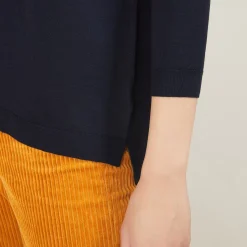 Maison Montagut Pulls>Pull A Fentes Col V En Laine Merinos - Bernice
