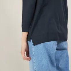 Maison Montagut Pulls>Pull A Fentes Col V En Laine Merinos - Bernice