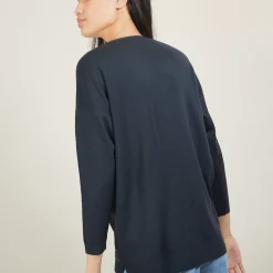 Maison Montagut Pulls>Pull A Fentes Col V En Laine Merinos - Bernice