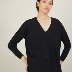 Maison Montagut Pulls>Pull A Fentes Col V En Laine Merinos - Bernice