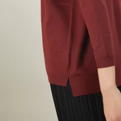 Maison Montagut Pulls>Pull A Fentes Col V En Laine Merinos - Bernice